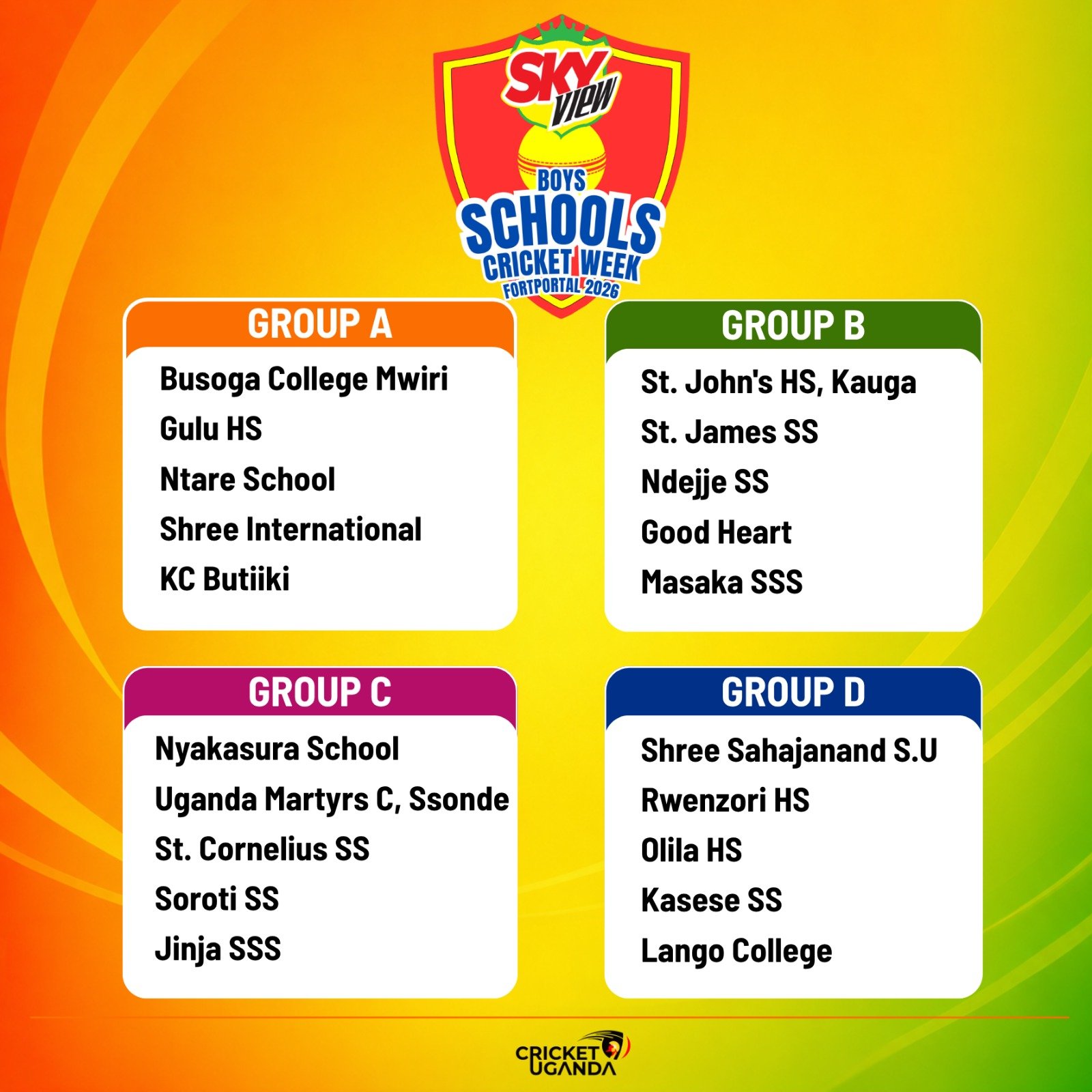 Lango College Qualifies for Boys Schools Cricket week Nationals in Fort Portal